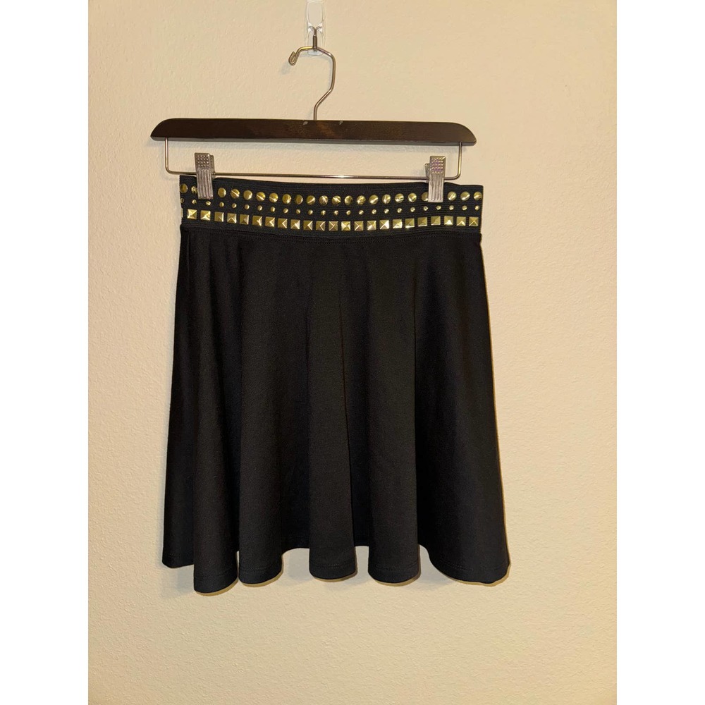 SOLD!! Studded Rlastic Waist Skater Skirt, Size Small